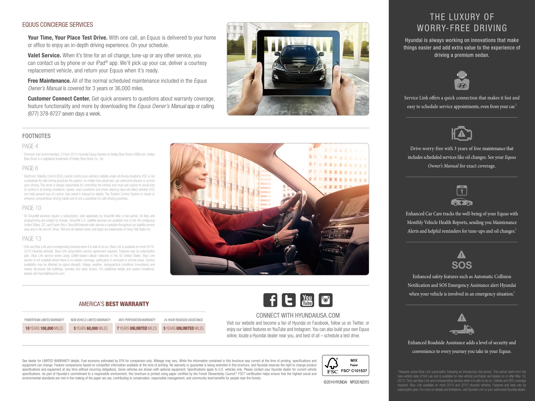 2015 Hyundai Equus Brochure Page 2